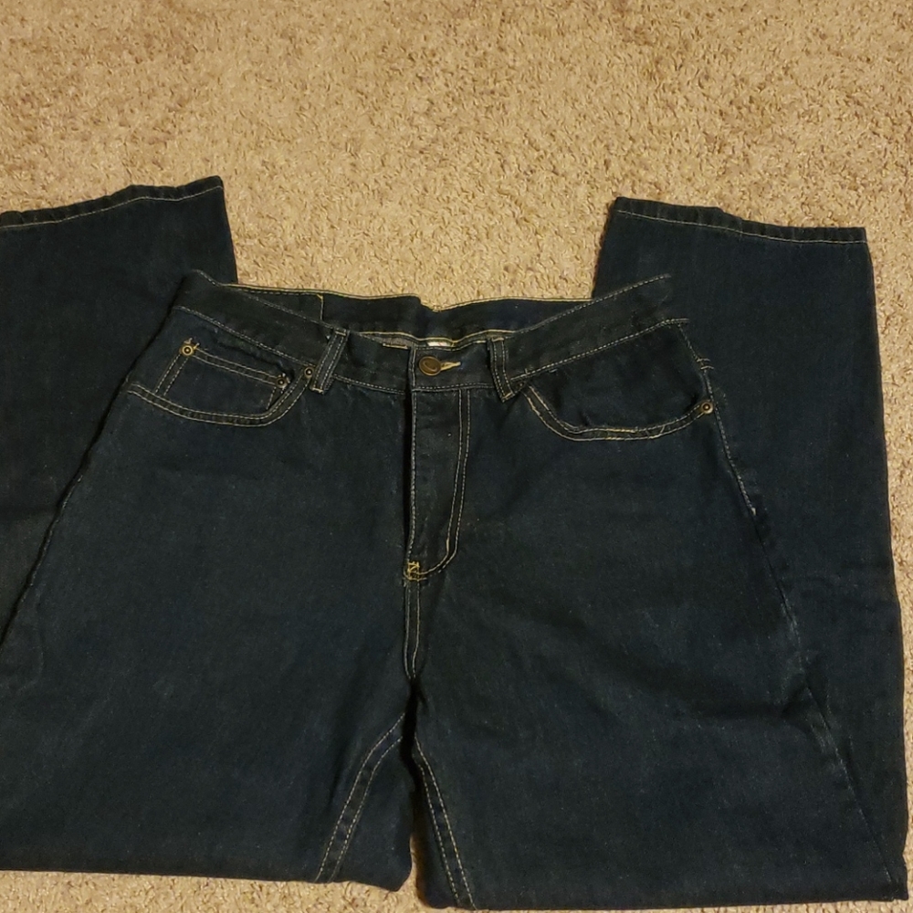 Open trails denim jeans relaxed boot cut